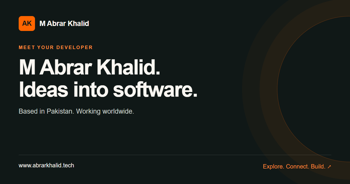 About M Abrar Khalid | React & Next.js Developer