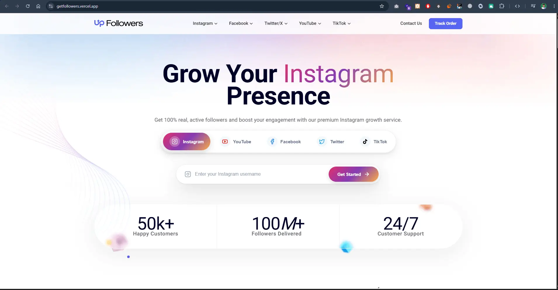 UpFollowers Social Growth SaaS